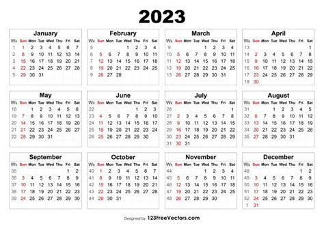 2023 Week Number Calendar Printable